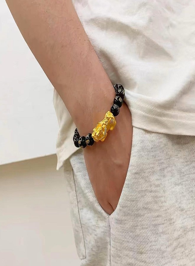 سوار فنغ شوي بيكسيو للثروة والحظ، أساور بيكسيو للحظ السعيد، سوار فنغ شوي من حجر الأوبسيديان الأسود للثروة للرجال والنساء، يمكن أن يجلب الحظ والازدهار، مناسب لأي مناسبة (ب، 1) - Image 2